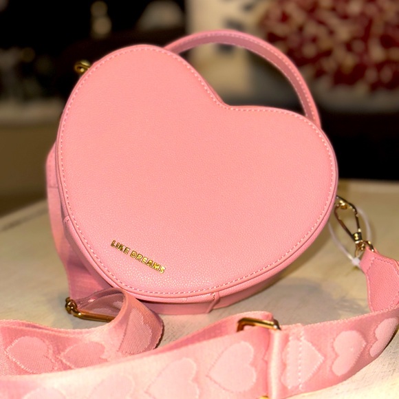 Like Dreams Handbags - Like Dreams Pink Zipper Heartbreaker Valentines Day Heart Shaped Purse. New